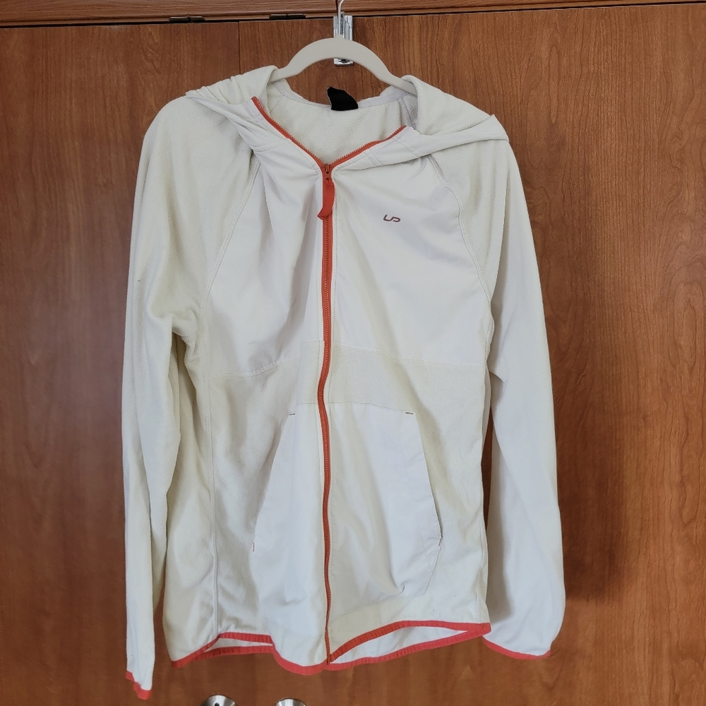 Unipro Quick Dry Cream/Orange Fleece Hoodie Size Large